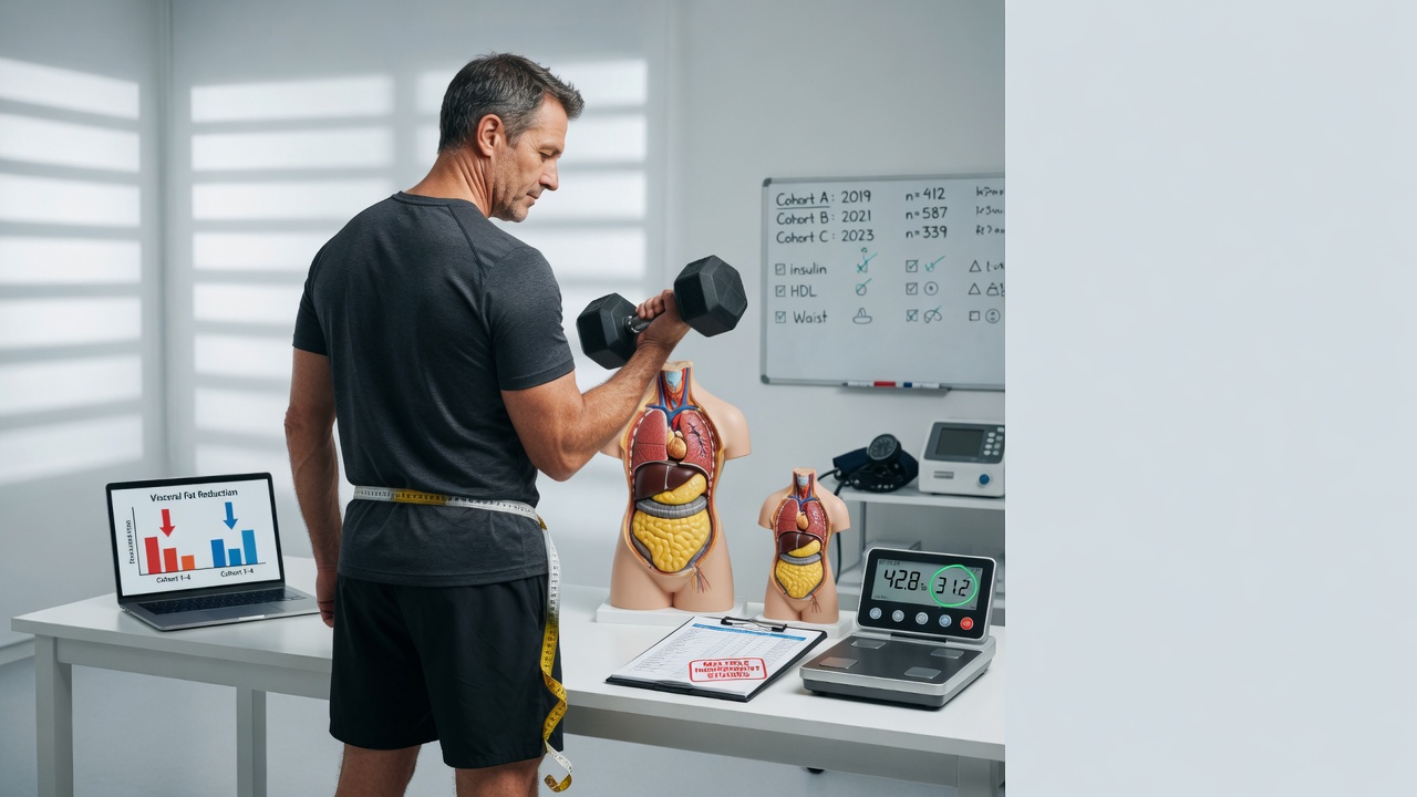 Multiple Independent Cohorts Link Regular Resistance Exercise to Lower Visceral Adiposity and Improved Metabolic Profiles in Men Aged 40–65